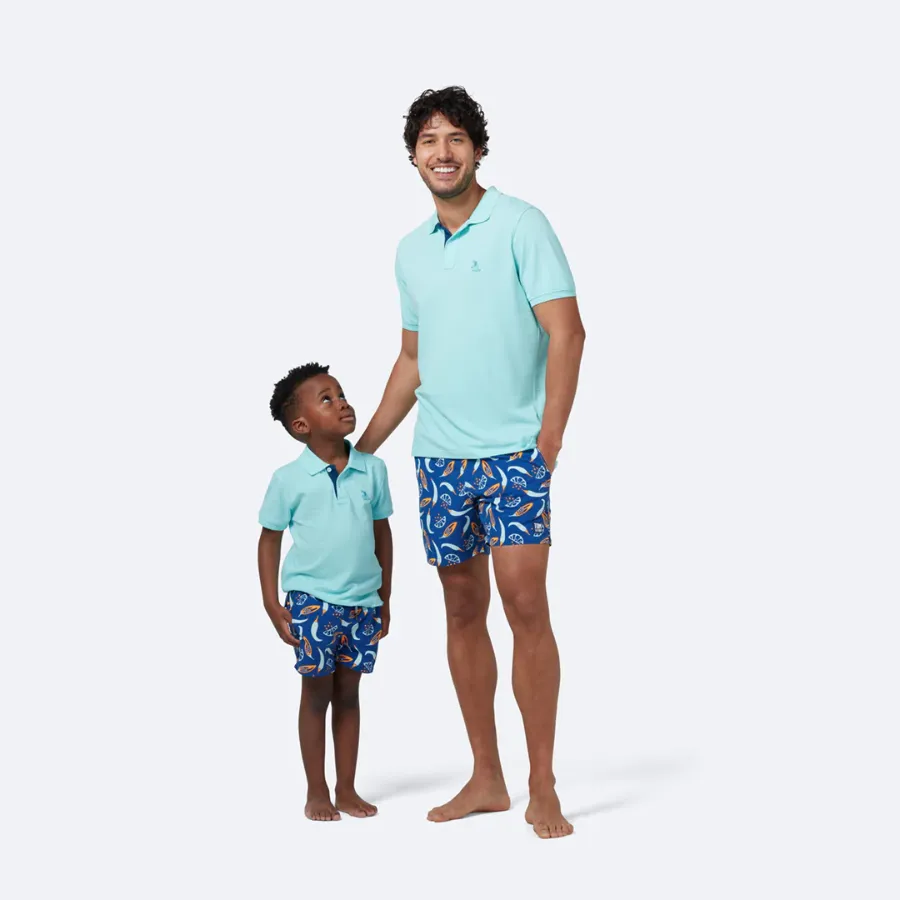 Tom & Teddy Chillis Mens Swim Shorts CHIBO - Blue/ Orange