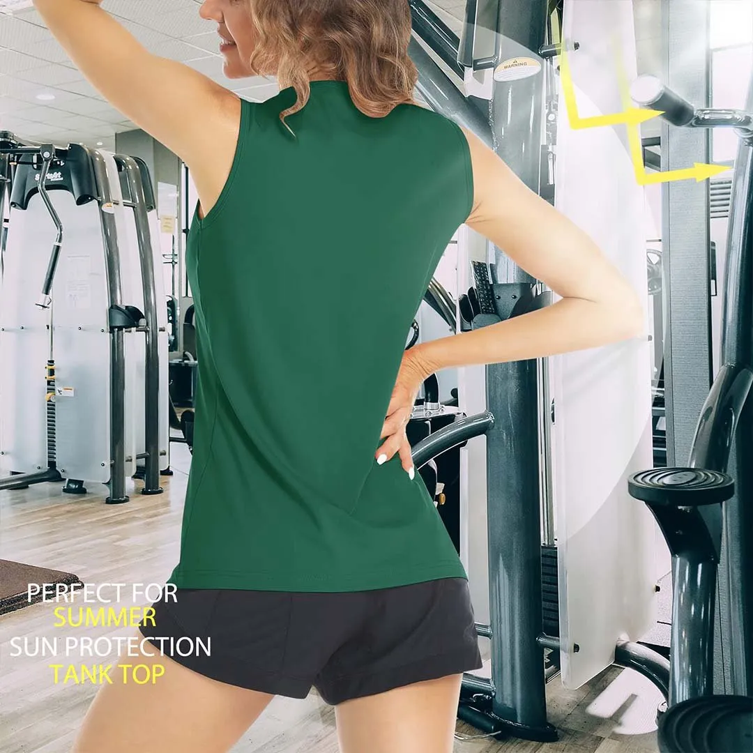 Women's Quick Dry Sun Protection UPF 80  Running Yoga Tank Tops