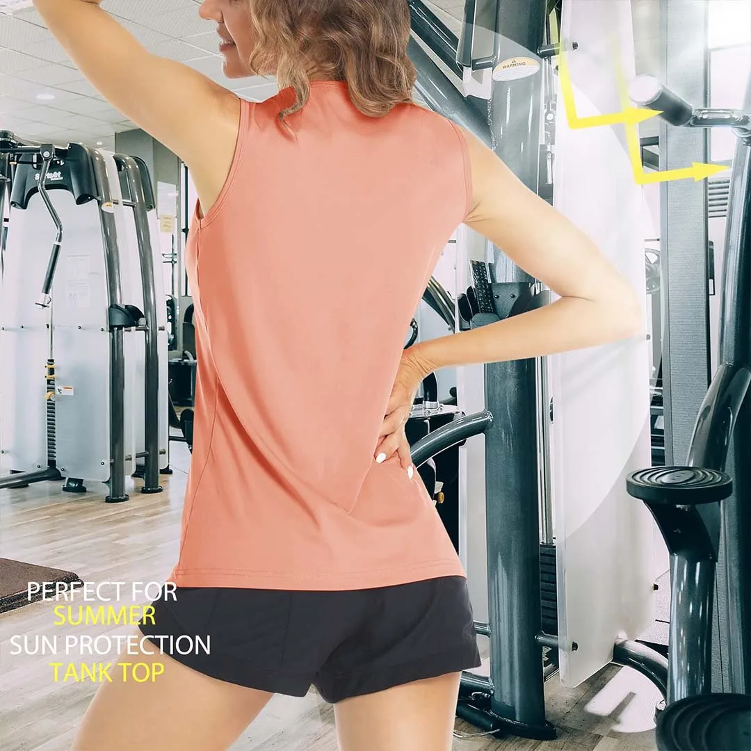 Women's Quick Dry Sun Protection UPF 80  Running Yoga Tank Tops