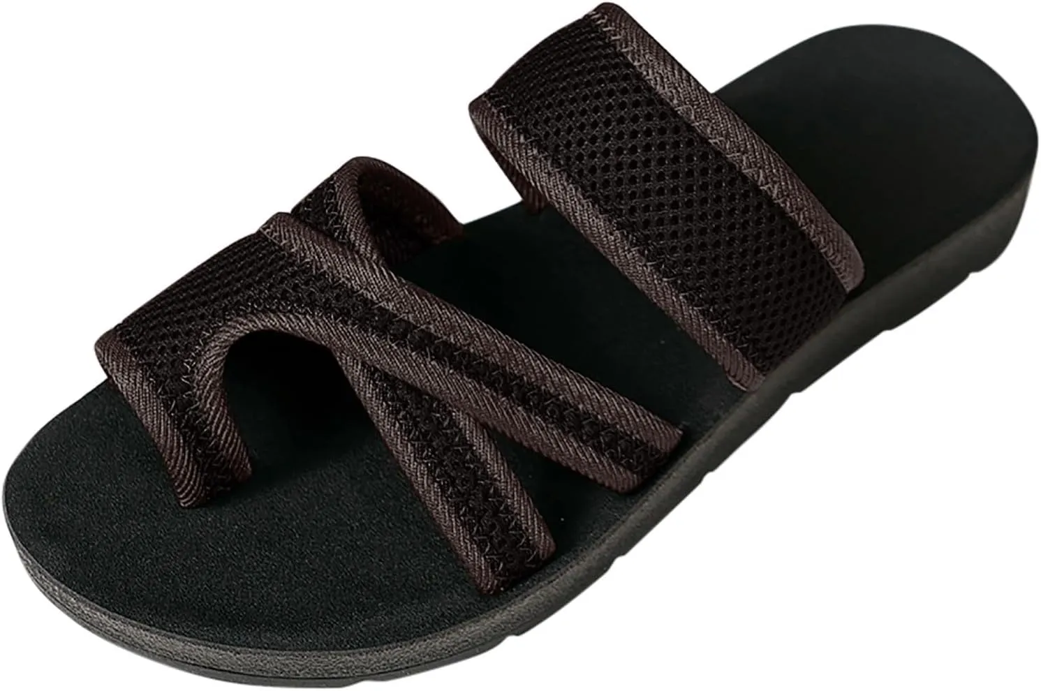 Women's Summer Sandals Casual Slip On Flip Flops Mesh Breathable Thong Flat Sandals Comfortable Shoes Walking Slippers